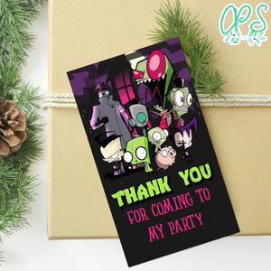 Invader Zim Thank You Tag Customizable Template To Print At Home Instant Download