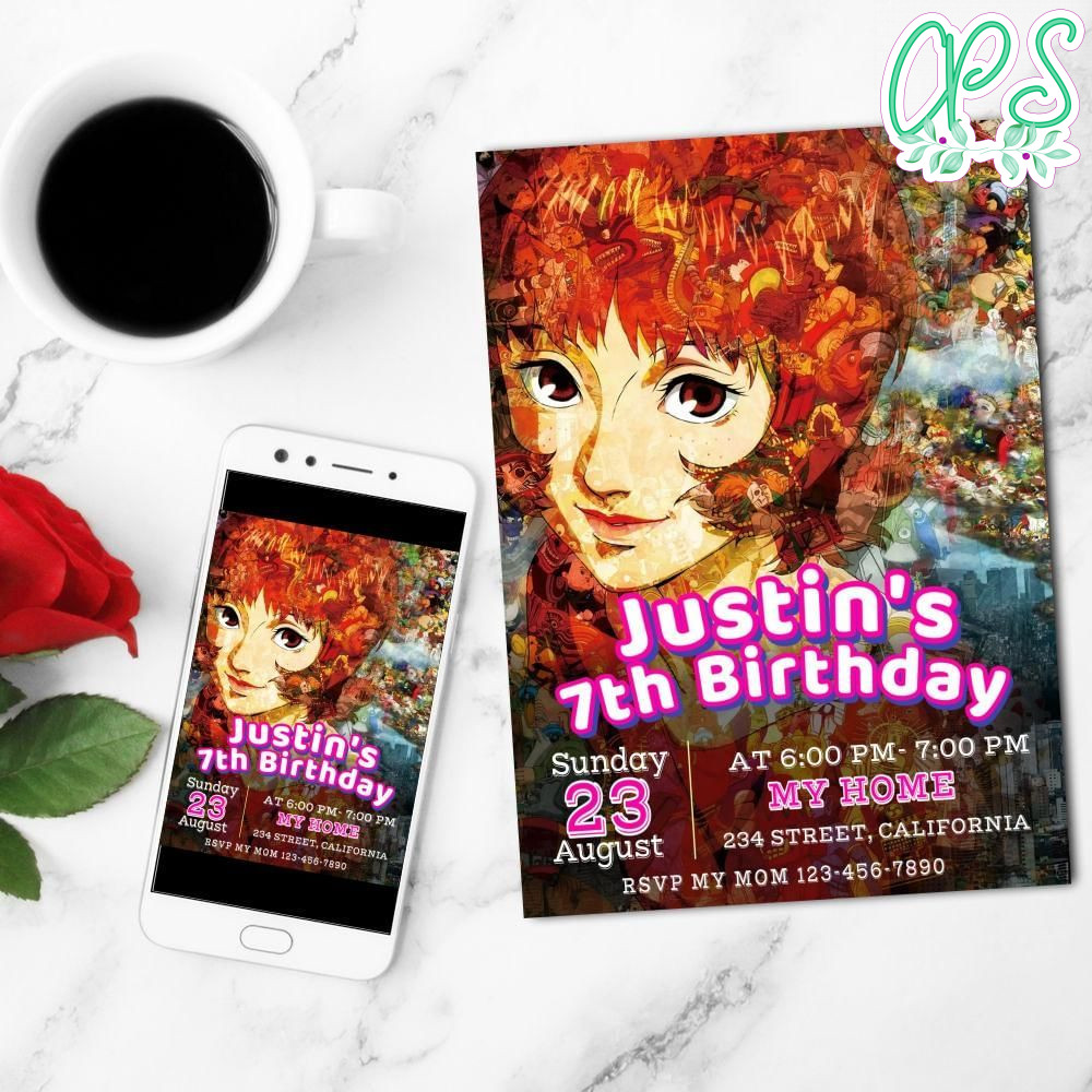 Paprika Birthday Mobile Invite Customizable Template Instant Download