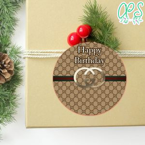 Gucci Circle Sticker Template Customizable to Print at Home Instant Download