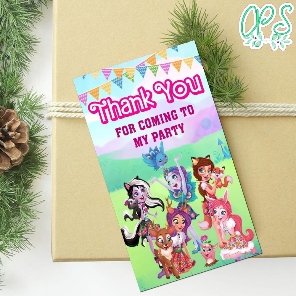 Enchantimal Thank You Tag Customizable Template To Print At Home Instant Download
