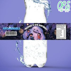 Abominable Birthday Water Bottle Label Template To Print At Home Instant Download