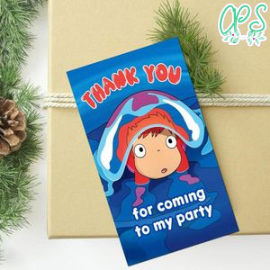 Ponyo Thank You Tag Customizable Template To Print At Home Instant Download