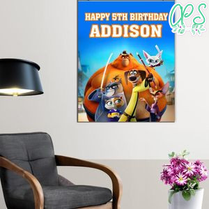 Paws Of Fury Birthday Poster Digital File Printable Instant Download