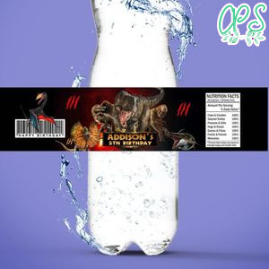 Jurassic World Rebirth Birthday Water Bottle Label Template To Print At Home Instant Download