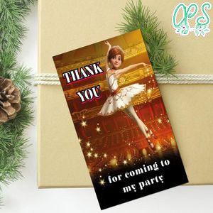 Ballerina film Thank you tag Customizable Template to Print at Home Instant Download