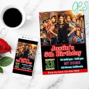 We can be heroes Birthday Invitation Customizable Template to Print at Home Instant Download