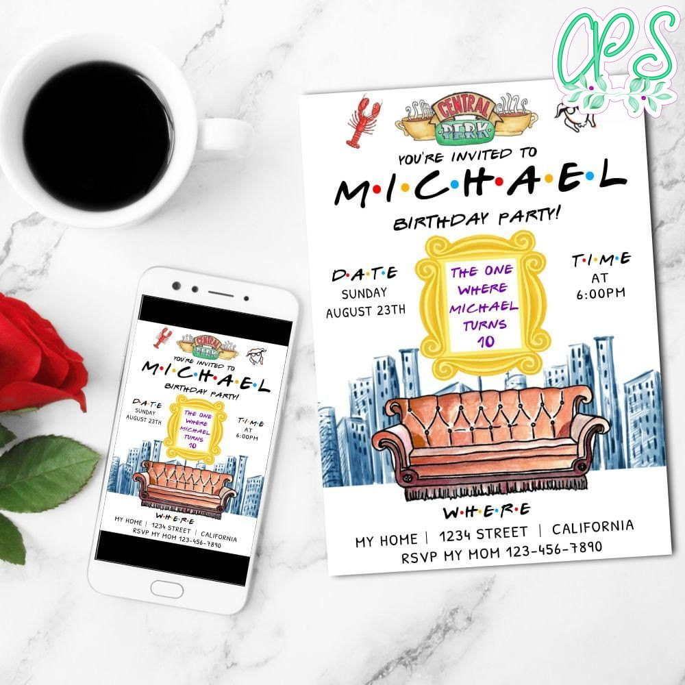 Friends Birthday Mobile Invite Customizable Template Instant Download