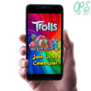 Trolls Video Birthday Invitation Digital Template Customizable Instant Download