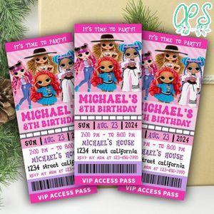 Omg Surprise Ticket Invitation Customizable Template Instant Download