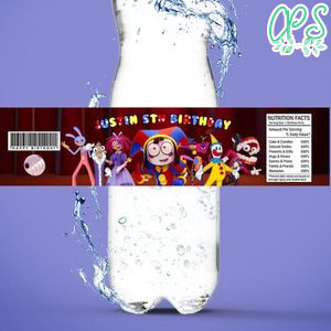 Digital Circus Birthday Water Bottle Label Template To Print At Home Instant Download