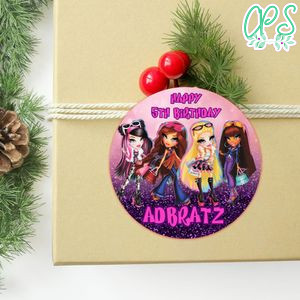 Bratz Circle Sticker Template Customizable to Print at Home Instant Download