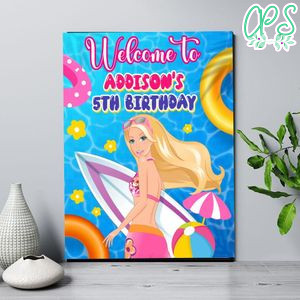 Barbie Pool Birthday Welcome Sign Digital File Printable Instant Download
