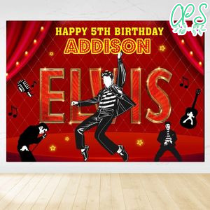 Elvis Birthday Backdrop Digital File Template Instant Download