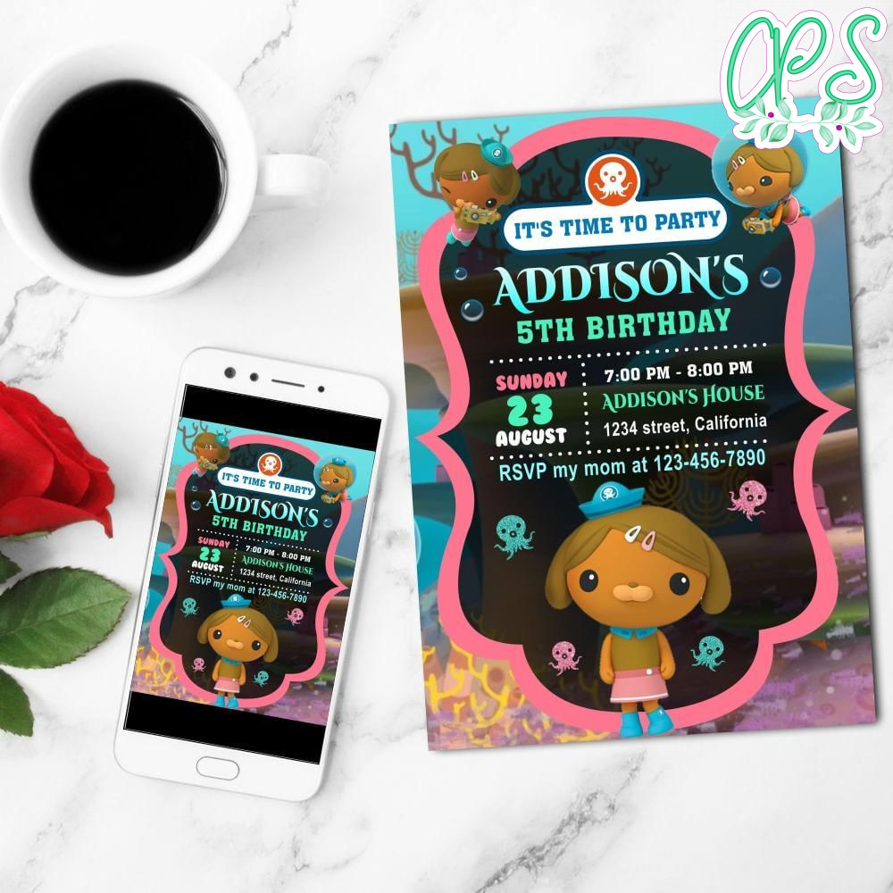 Dashi Dog Octonauts Mobile Invite Customizable Template Instant Download