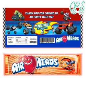 Blaze And The Monster Airhead Candy Wrapper Template Printable Instant Download