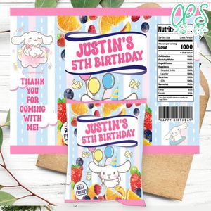 Cinnamoroll Birthday Party Fruit Snack Bag Digital File Printable Instant Download