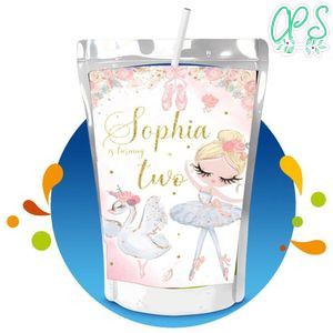 Ballerina and swan Capri Sun Birthday Labels Digital File Printable Instant Download