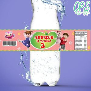 Kongsuni and friends Birthday Water Bottle Label Template to Print at Home Instant Download