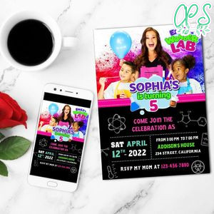 Emily's Wonder Lab Invitation Customizable Template to Print at Home Instant Download