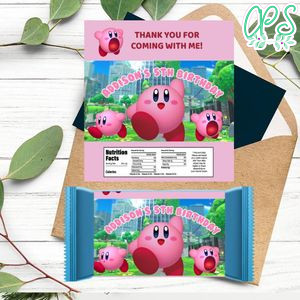 Kirby Candy Bar Label Customizable Template Instant Download