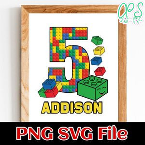 Block Birthday PNG file template