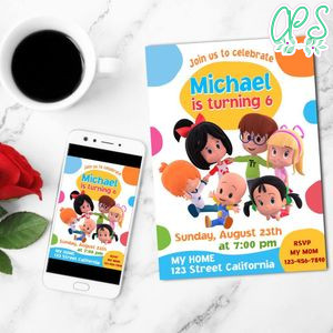 Cleo and cuquin Birthday Invitation Customizable Template to Print at Home Instant Download