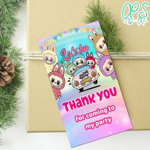 Labubu Thank You Tag Customizable Template To Print At Home Instant Download