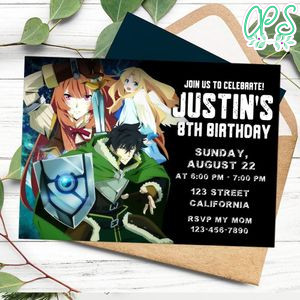 Shield Hero Invitation Customizable Template to Print at Home Instant Download