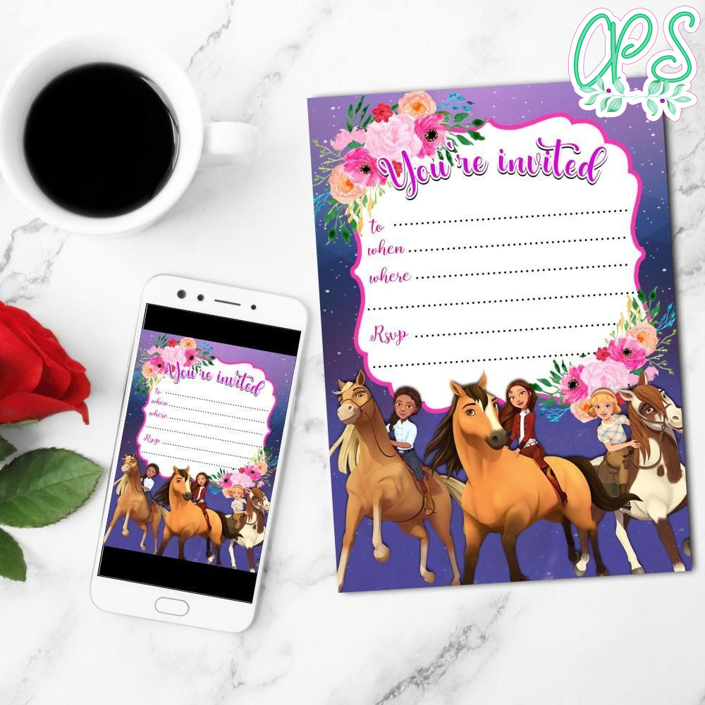 Spirit Riding Fill In Blank Mobile Invite Customizable Template Instant Download