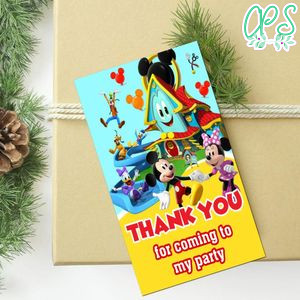 Mickey Mouse Funhouse Thank You Tag Customizable Template To Print At Home Instant Download