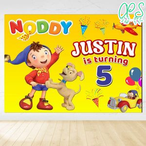 Noddy Birthday Backdrop Digital File Template Instant Download