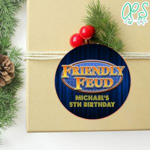 Friendly Feud Circle Sticker Template Customizable To Print At Home Instant Download