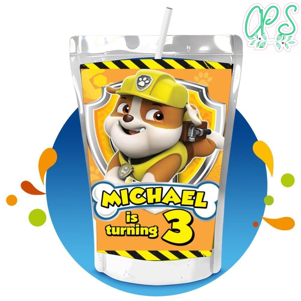 Rubble paw patrol Capri Sun Birthday Label Digital File Printable Instant Download