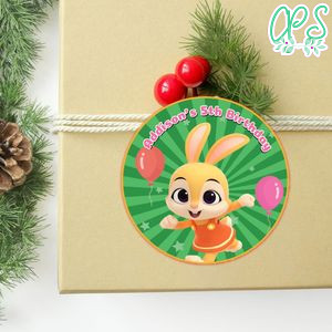 Jeni pinkfong Circle Sticker Template Customizable to Print at Home Instant Download