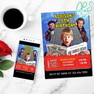 Home Alone 2 Mobile Invite Customizable Template Instant Download