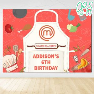 Masterchef Birthday Backdrop Digital File Template Instant Download