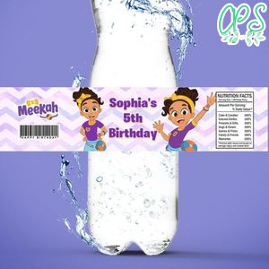 Meekah Bottle Label Birthday Water Bottle Label Template to Print at Home Instant Download