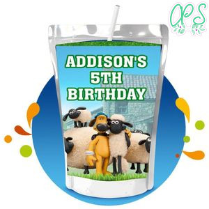 Shaun the Sheep Capri Sun Birthday Labels Digital File Printable Instant Download
