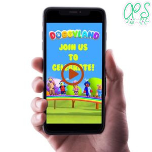 Doggyland Birthday Video Invitation Digital Template Customizable Instant Download