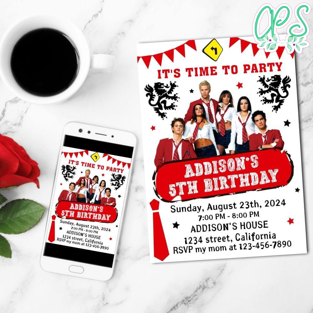 Rebelde Way Mobile Invite Customizable Template Instant Download
