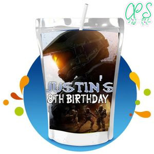 Halo Capri Sun Birthday Labels Digital File Printable Instant Download