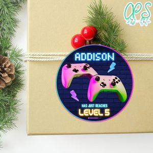 Video Game Circle Sticker Template Customizable To Print At Home Instant Download