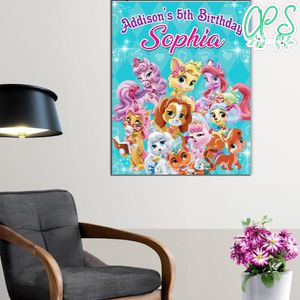Princess Palace Pets Birthday Poster Digital File Printable Instant Download