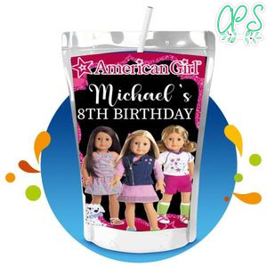 American Girl Capri Sun Birthday Labels Digital File Printable Instant Download