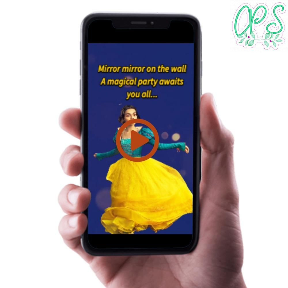 Snow white 2025 Birthday Video Invitation Digital Template Customizable Instant Download
