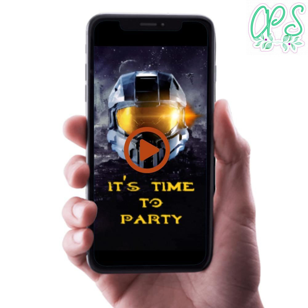 Master Chief Birthday Video Invitation Digital Template Customizable Instant Download