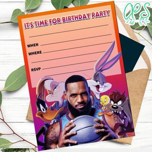 Space Jam 2 fill in blank Invitation Customizable Template to Print at Home Instant Download