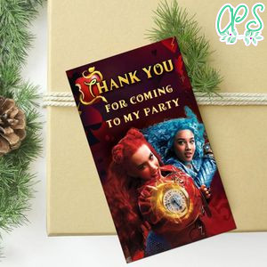 Descendants Rise Of The Red Thank You Tag Customizable Template To Print At Home Instant Download