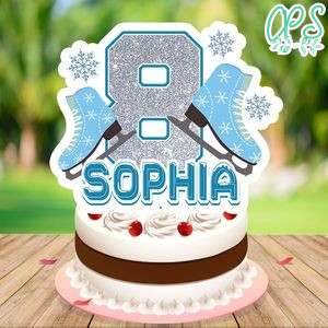 Ice Skating Cake Topper Template Printable Instant Download