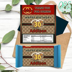 Gucci Candy bar Label Customizable Template Instant Download